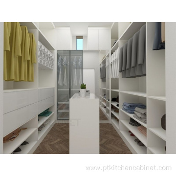 Wooden sliding door bedroom furniture walk in wardrobe